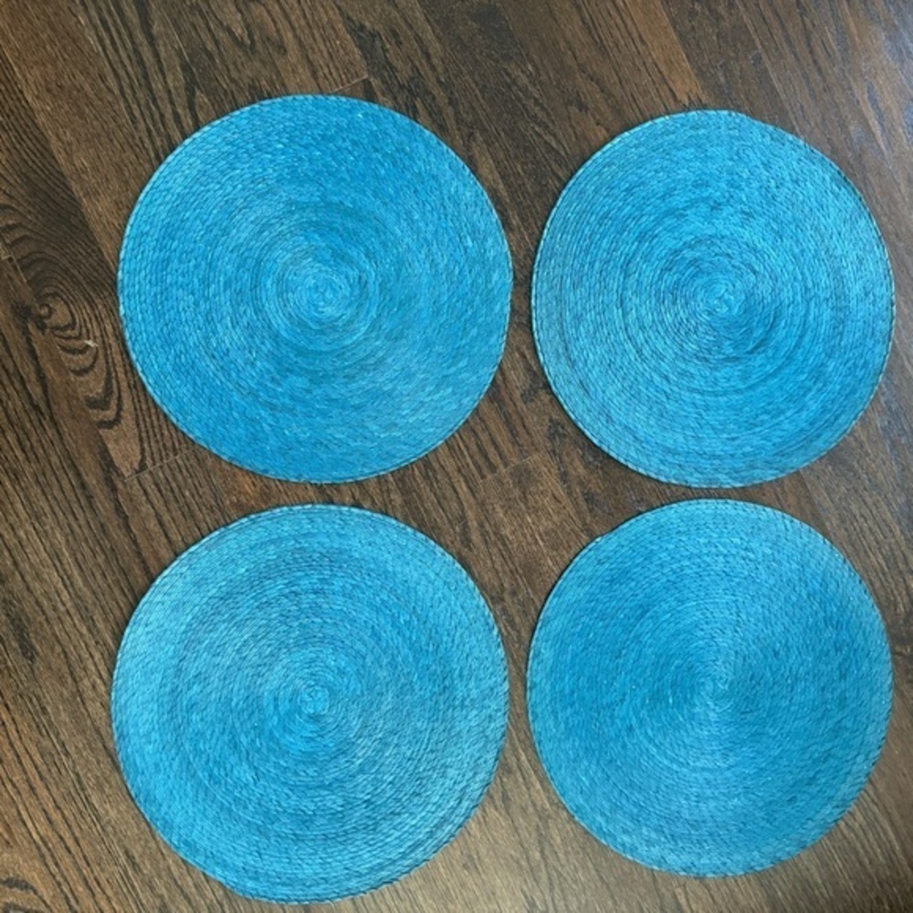 Crate&Barrel Blue Woven Placemats